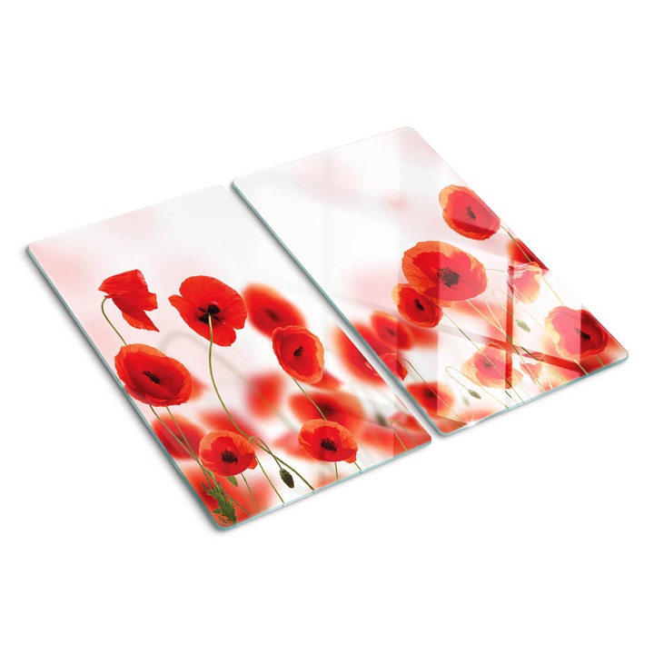 Tocatoare de bucatarie, Tulup, Camp de maci, Rosu, 2x30x52 cm, 010010520010000050332