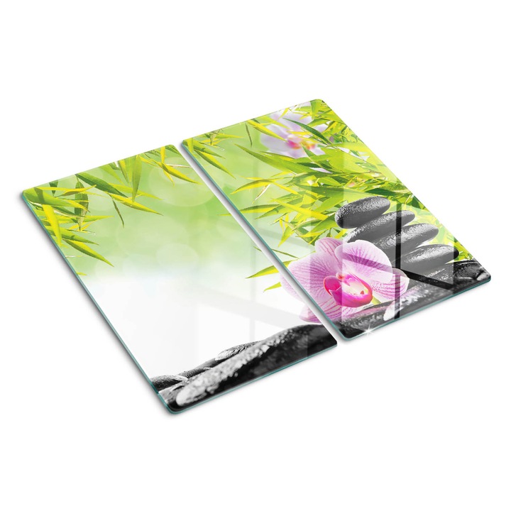 Tocatoare de bucatarie, Tulup, Bambus si orhidee, Verde, 2x30x52 cm, 010010520010000035381