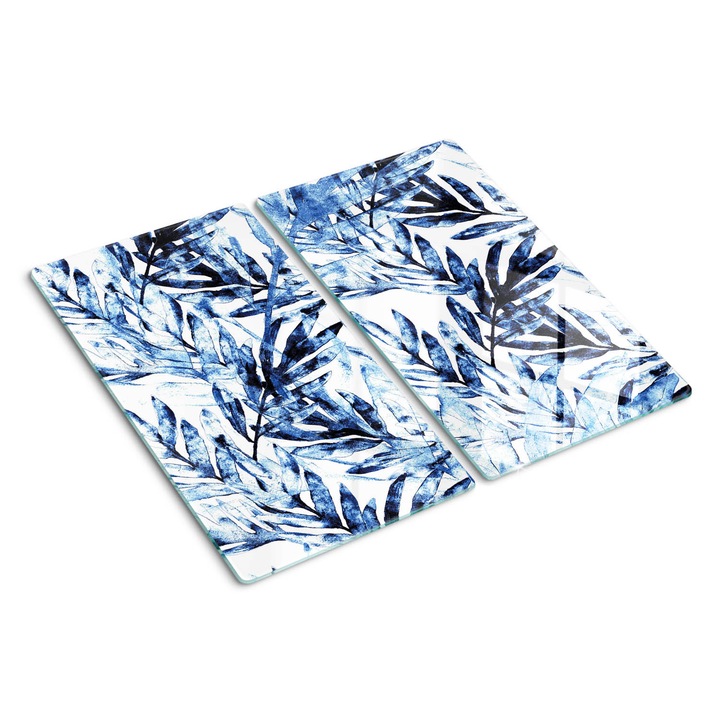 Tocatoare de bucatarie, Tulup, Frunze tropicale, Albastru, 2x30x52 cm, 010010520010000050255