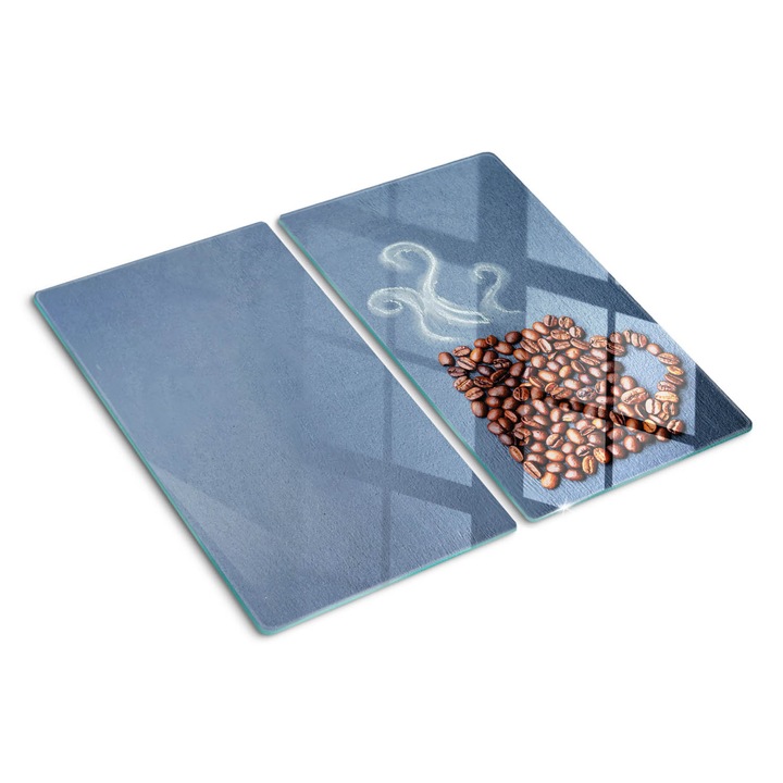 Tocatoare de bucatarie, Tulup, Cana cu boabe de cafea, Albastru, 2x30x52 cm, 010010520010000050420