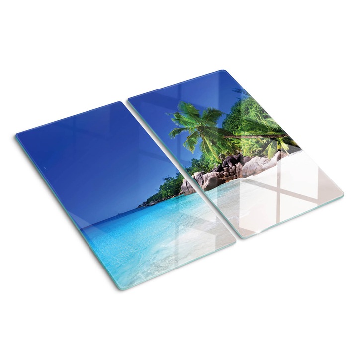 Tocatoare de bucatarie, Tulup, Plaja din Seychelles, Albastru, 2x30x52 cm, 010010520010000034141