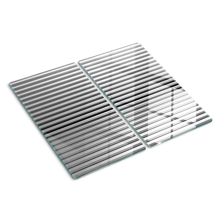 Tocatoare de bucatarie, Tulup, dungi de otel argintiu, Negru, 2x30x52 cm, 010010520010000050698