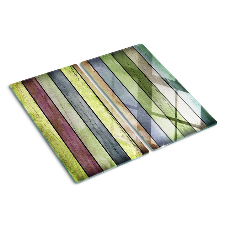 Tocatoare de bucatarie, Tulup, Scanduri de lemn, Verde, 2x30x52 cm, 010010520010000050727