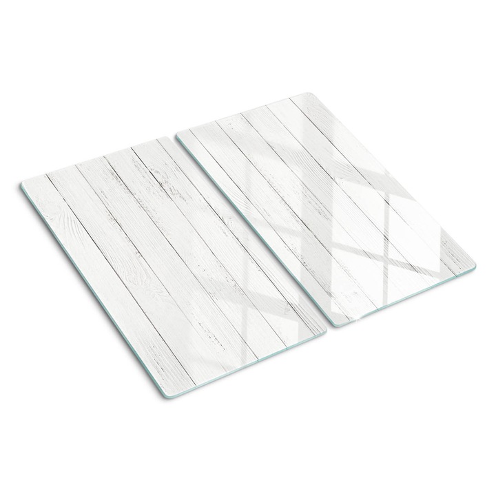 Tocatoare de bucatarie, Tulup, Scanduri din lemn alb, Alb, 2x30x52 cm, 010010520010000050661