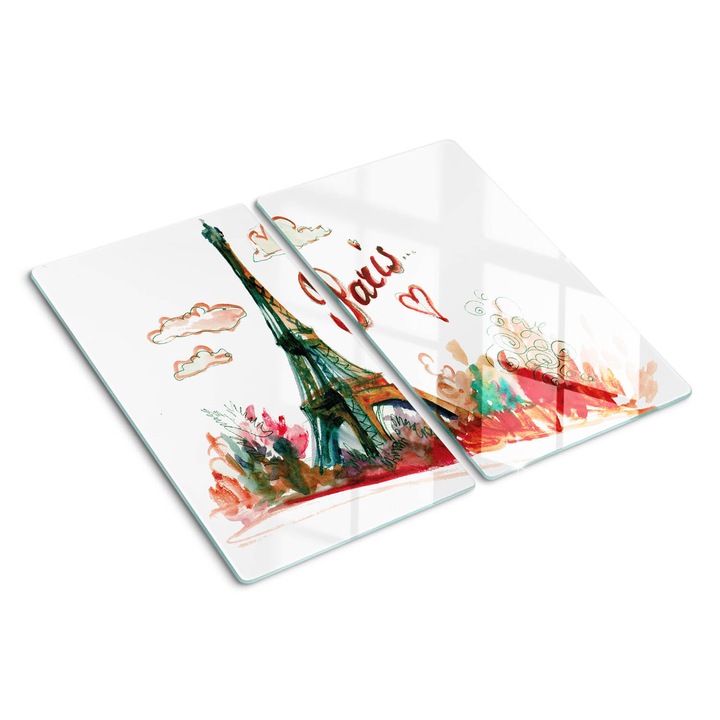 Tocatoare de bucatarie, Tulup, Carte postala Paris, Violet, 2x30x52 cm, 010010520010000050754