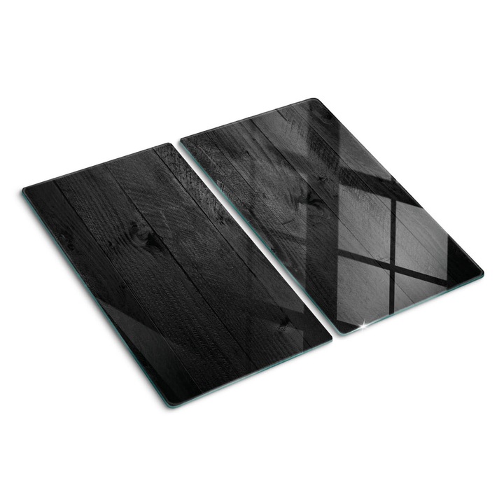 Tocatoare de bucatarie, Tulup, Scanduri din lemn negru, Negru, 2x30x52 cm, 010010520010000050683