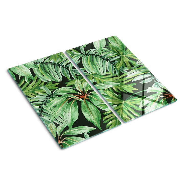 Tocatoare de bucatarie, Tulup, Frunze tropicale, Verde, 2x30x52 cm, 010010520010000050199