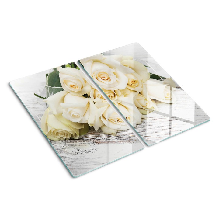 Tocatoare de bucatarie, Tulup, Trandafiri albi, Negru, 2x30x52 cm, 010010520010000034939