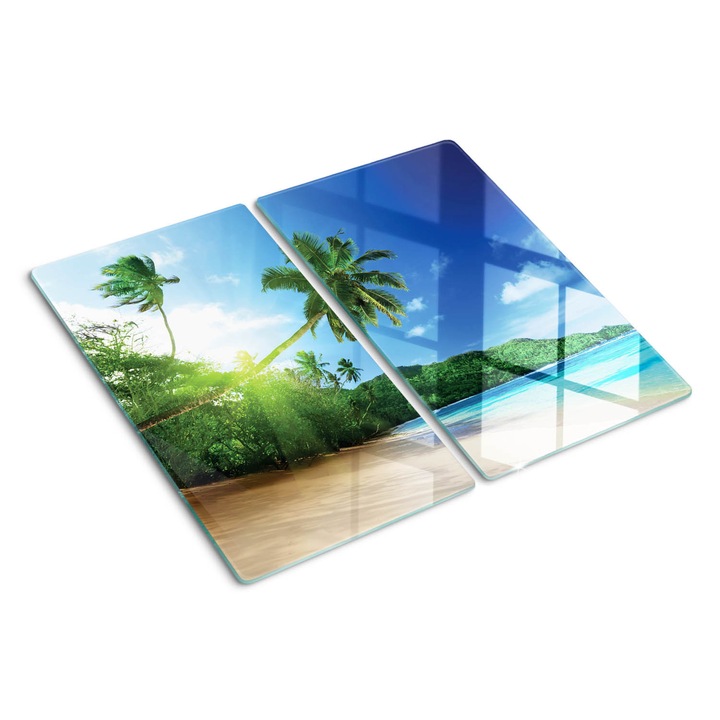 Tocatoare de bucatarie, Tulup, Plaja din Seychelles, Albastru, 2x30x52 cm, 010010520010000034086