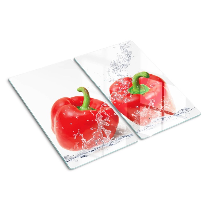 Tocatoare de bucatarie, Tulup, Ardei rosii, Rosu, 2x30x52 cm, 010010520010000050546