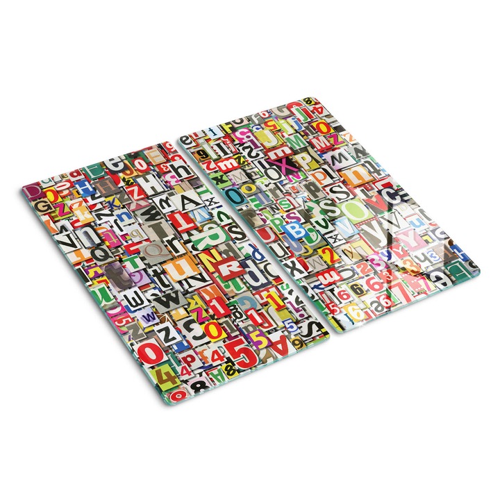 Tocatoare de bucatarie, Tulup, Colaj de litere, Negru, 2x30x52 cm, 010010520010000050725