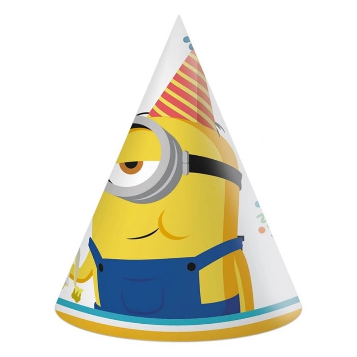 Set 6 coifuri party, Minions The rise of Gru 16 cm Galben