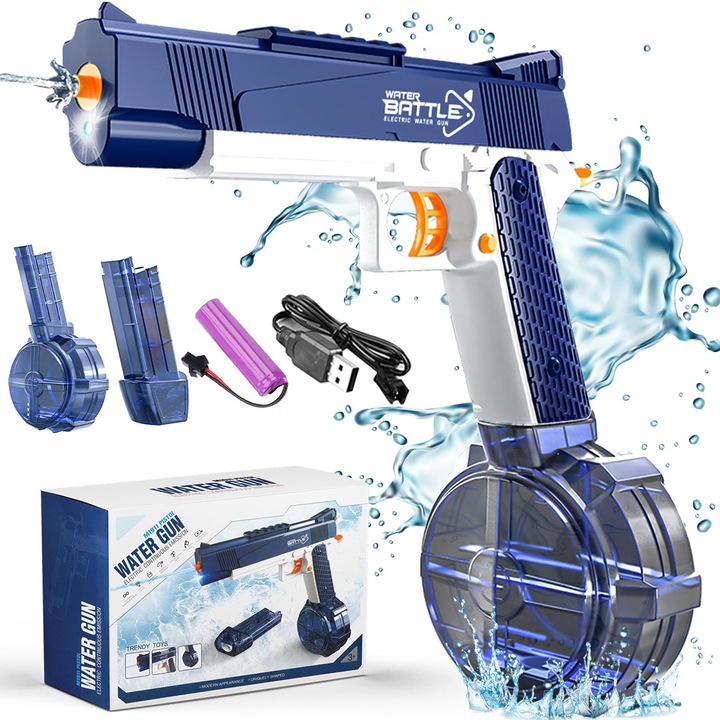 Pistol cu apă electric Bedee, 434cc+59cc, încarcă USB, impermeabil, albastru, 24, 89x17, 78cm