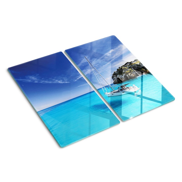 Tocatoare de bucatarie, Tulup, barca cu panze Menorca, Albastru, 2x30x52 cm, 010010520010000035237