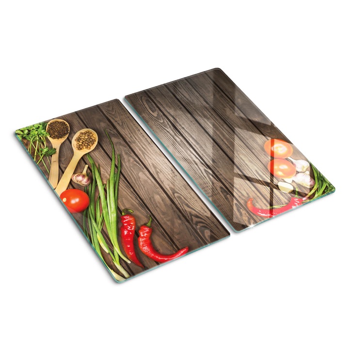Tocatoare de bucatarie, Tulup, Legume rosii, Negru, 2x30x52 cm, 010010520010000050451