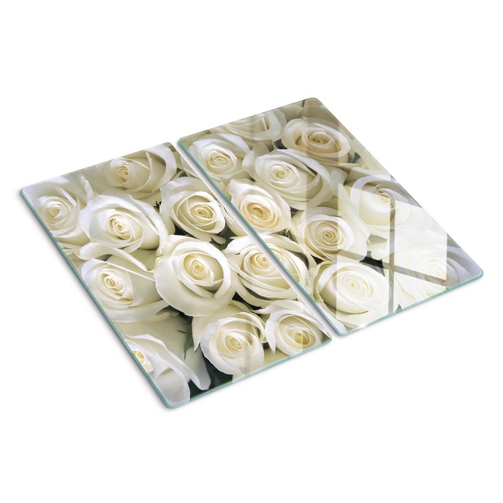 Tocatoare de bucatarie, Tulup, Trandafiri albi, Negru, 2x30x52 cm, 010010520010000001370