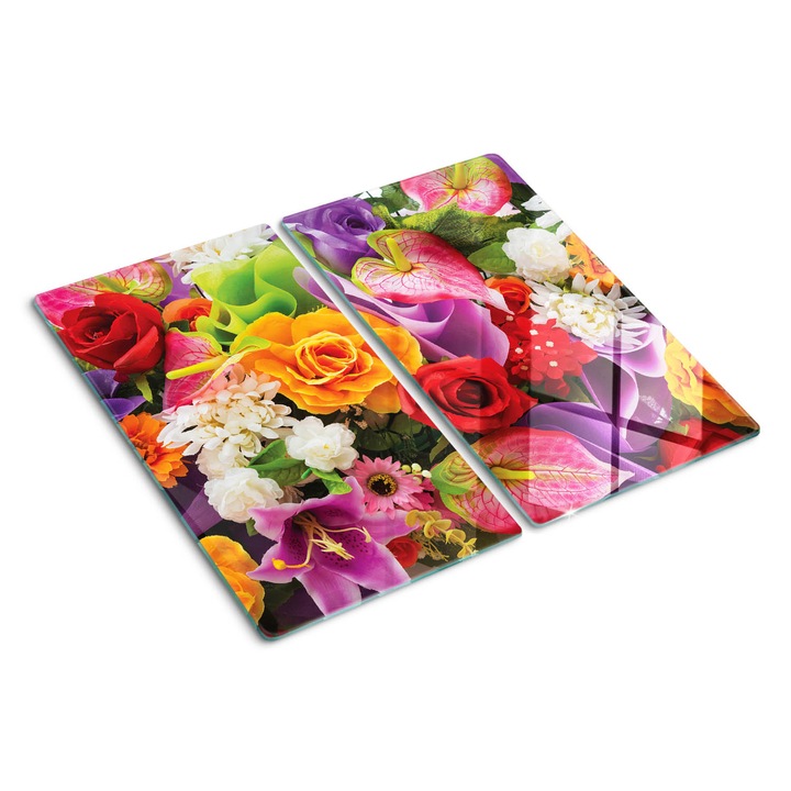 Tocatoare de bucatarie, Tulup, Flori, Rosu, 2x30x52 cm, 010010520010000000090