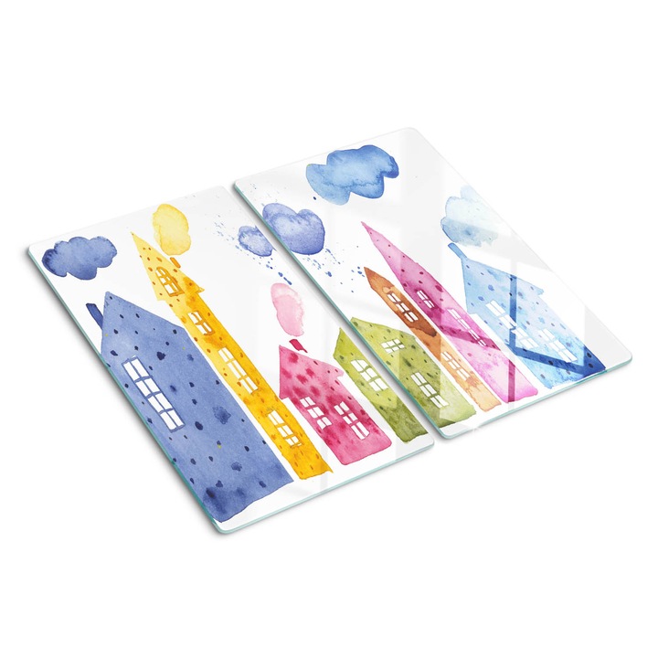 Tocatoare de bucatarie, Tulup, Case, Albastru, 2x30x52 cm, 010010520010000049920