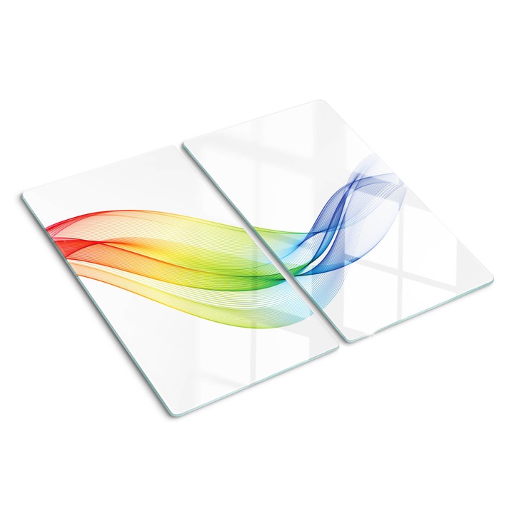 Tocatoare de bucatarie, Tulup, Curcubeu abstract, Verde, 2x30x52 cm, 010010520010000049958