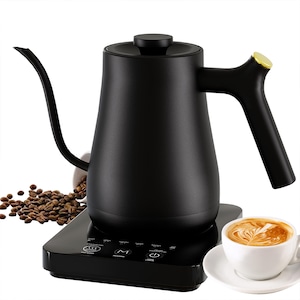 Fierbator Electric, 1300 W, 0.8L, Touch Control, Functie Mentinere Cald, oprire automata, protectie impotriva functionarii fara apa, Sase moduri de temperatura, otel inoxidabil, Pentru Cafea Si Ceai, negru