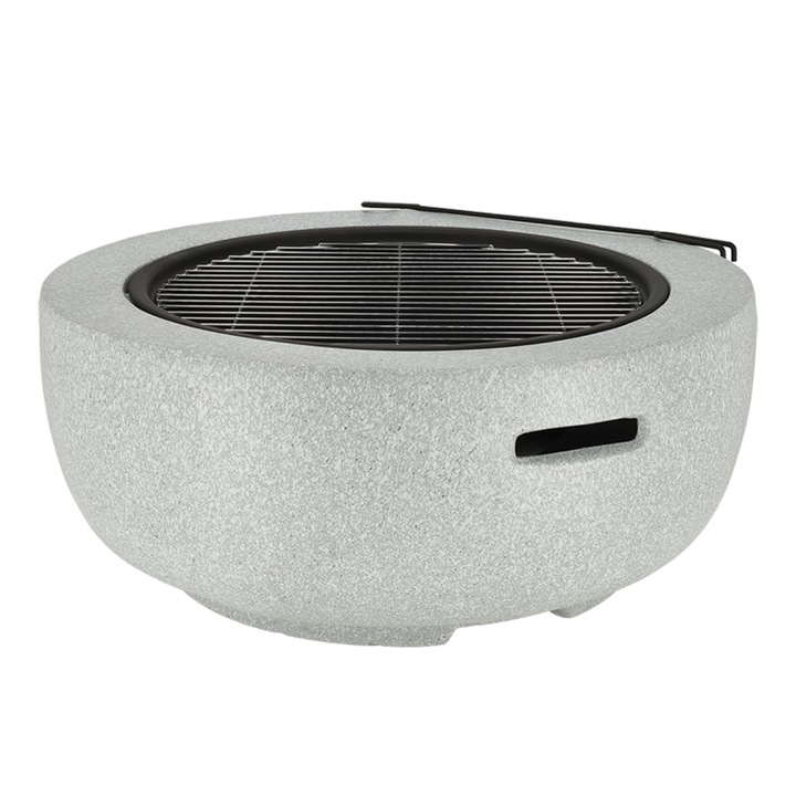 Bol de foc modern cu functie de gratar, din MGO si fier, Ø 60 cm, bbq