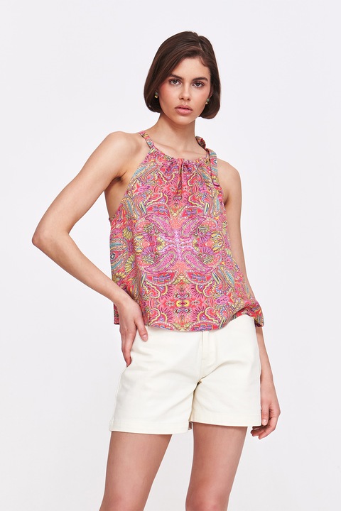 Top Secret, Top cu model paisley si funda, Roz deschis/Galben sofran