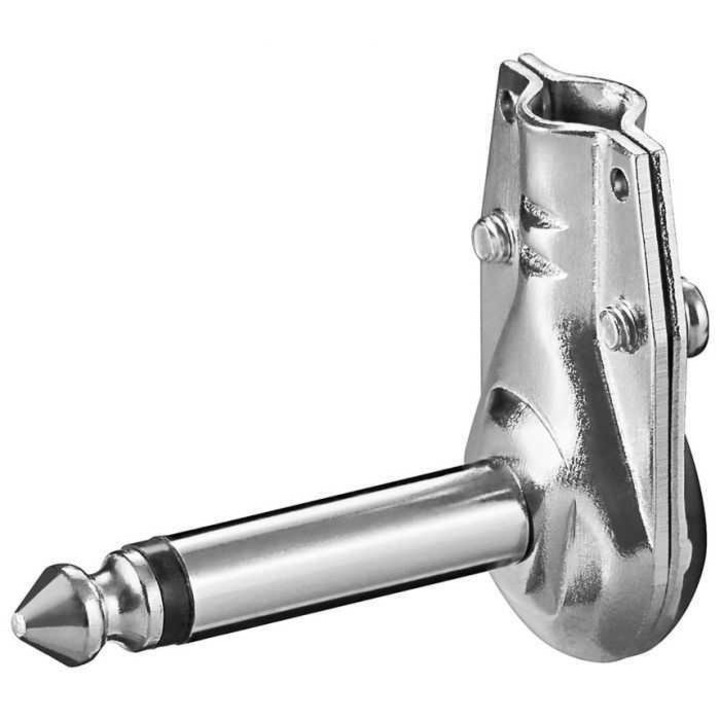 Mufa 6.35 mm mono Jack la 90 grade cu lipire metal zincat Goobay 11040