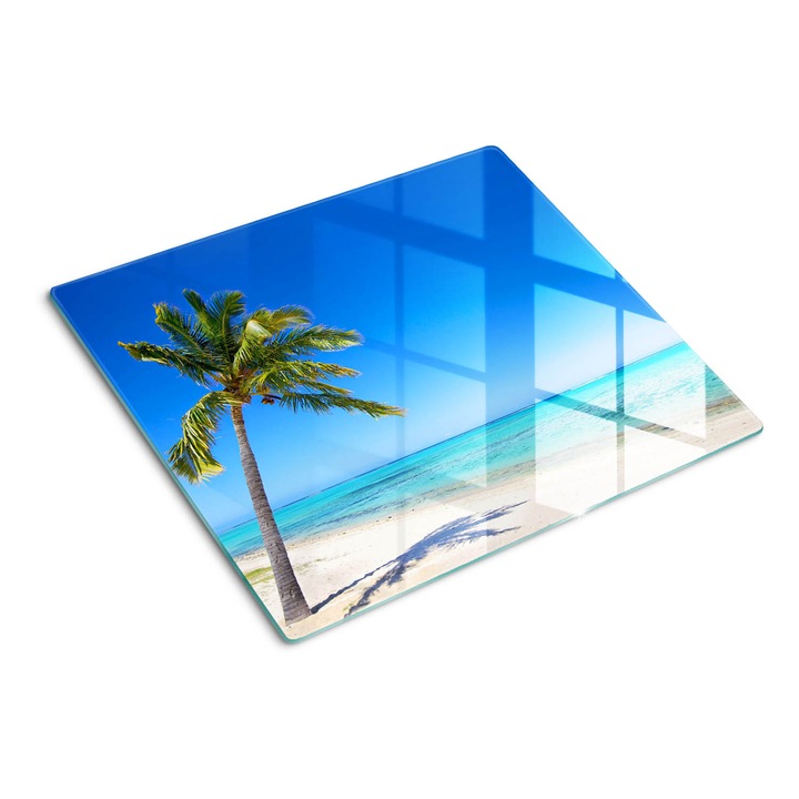 Tocatoare de bucatarie, Tulup, Plaja tropicala, Albastru, 60x52 cm, 010010520040000007433