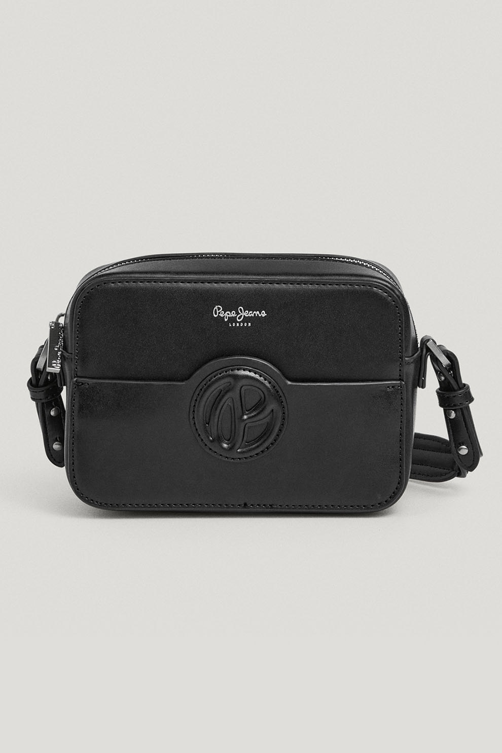 Pepe Jeans London, Geanta crossbody din piele ecologica cu bareta