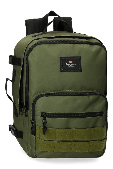 Pepe Jeans London, Раница с лого, Тъмно каки