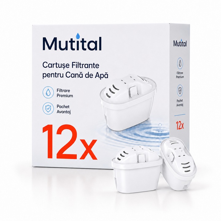 Set 12 filtre pentru cana filtranta Brita, Mutital, compatibil cu Brita Maxtra/Dafi/Aquaphor
