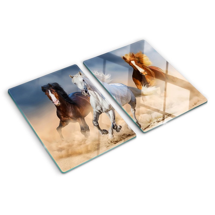 Tocatoare de bucatarie, Tulup, Cai in desert, Maro, 2x40x52 cm, 010010520020000005616