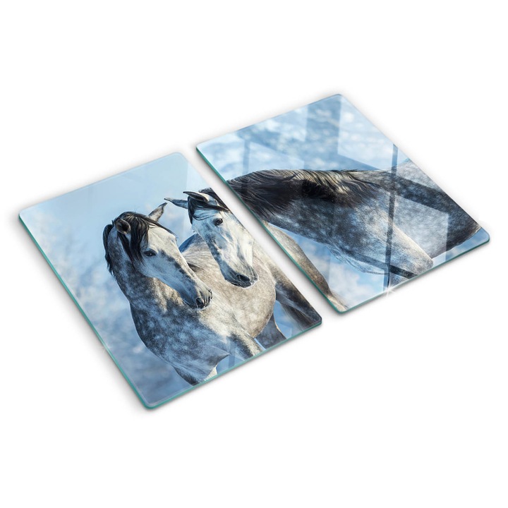 Tocatoare de bucatarie, Tulup, Caii gri iarna, Gri, 2x40x52 cm, 010010520020000005621