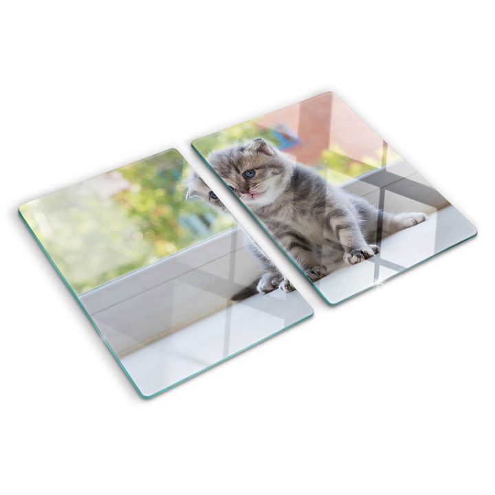 Tocatoare de bucatarie, Tulup, Fereastra mica pentru pisica, Gri, 2x40x52 cm, 010010520020000005615