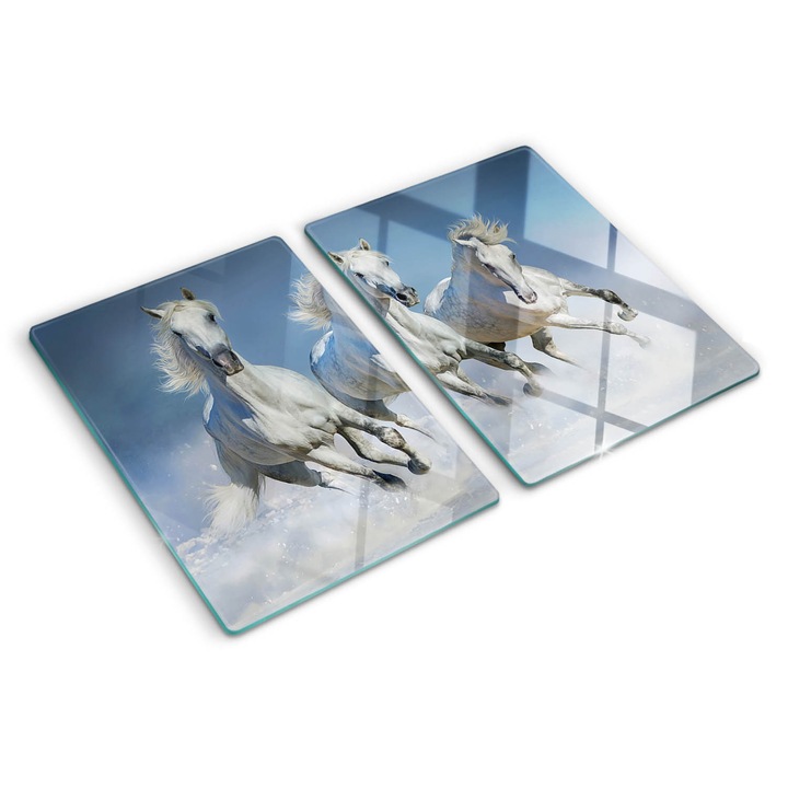 Tocatoare de bucatarie, Tulup, Cai in galop, Alb, 2x40x52 cm, 010010520020000005799