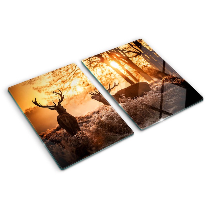 Tocatoare de bucatarie, Tulup, Rasarit peste caprioara, Maro, 2x40x52 cm, 010010520020000005725