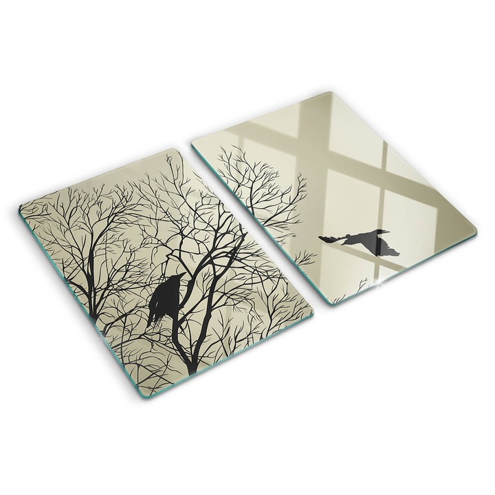 Tocatoare de bucatarie, Tulup, Corbi pe un copac, Bej, 2x40x52 cm, 010010520020000005748