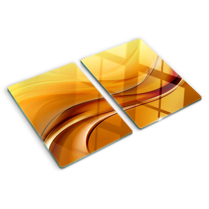 Tocatoare de bucatarie, Tulup, Fundal ondulat, Portocaliu, 2x40x52 cm, 010010520020000005888