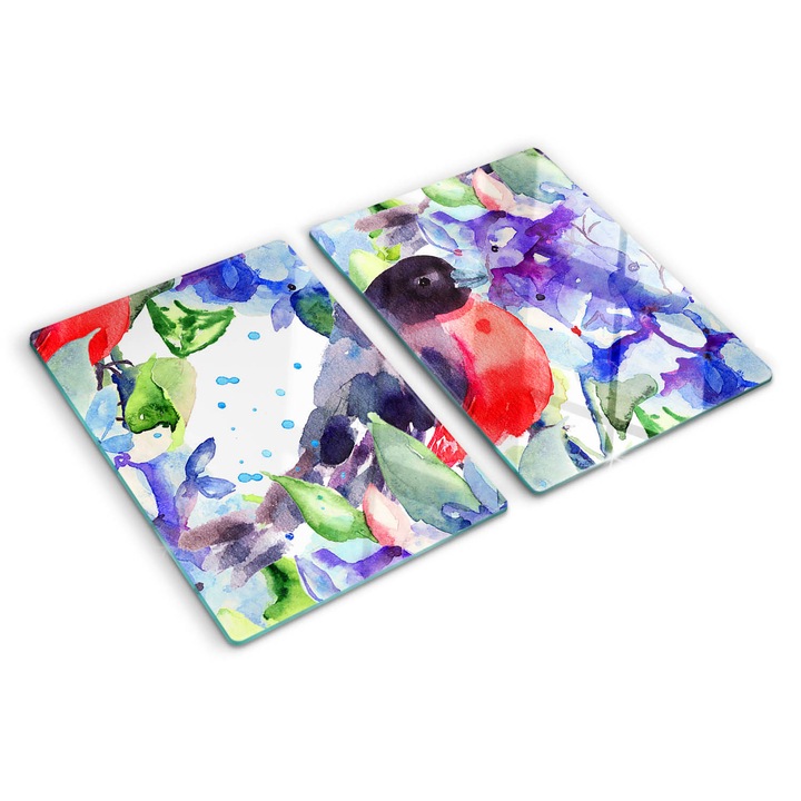 Tocatoare de bucatarie, Tulup, Pasare si flori, Multicolor, 2x40x52 cm, 010010520020000005842