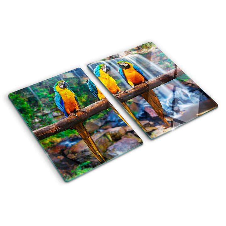 Tocatoare de bucatarie, Tulup, Papagali pe o ramura, Multicolor, 2x40x52 cm, 010010520020000005752