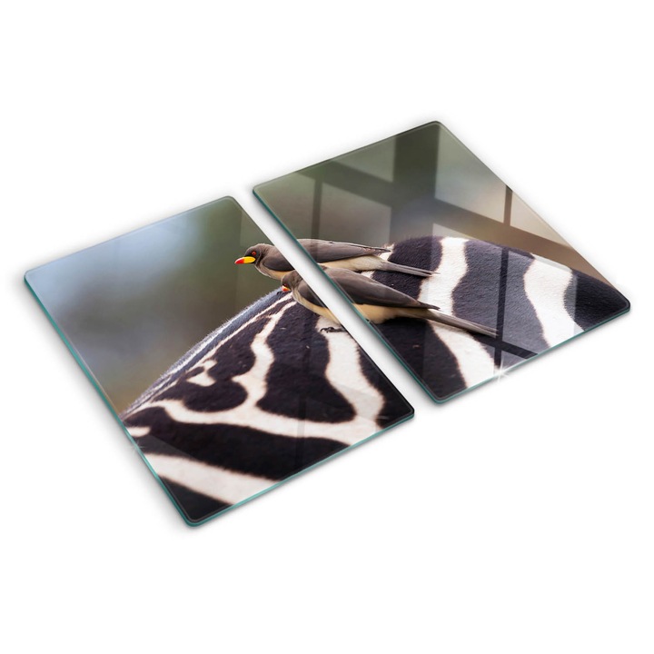 Tocatoare de bucatarie, Tulup, Pasari si zebre, Gri, 2x40x52 cm, 010010520020000005645