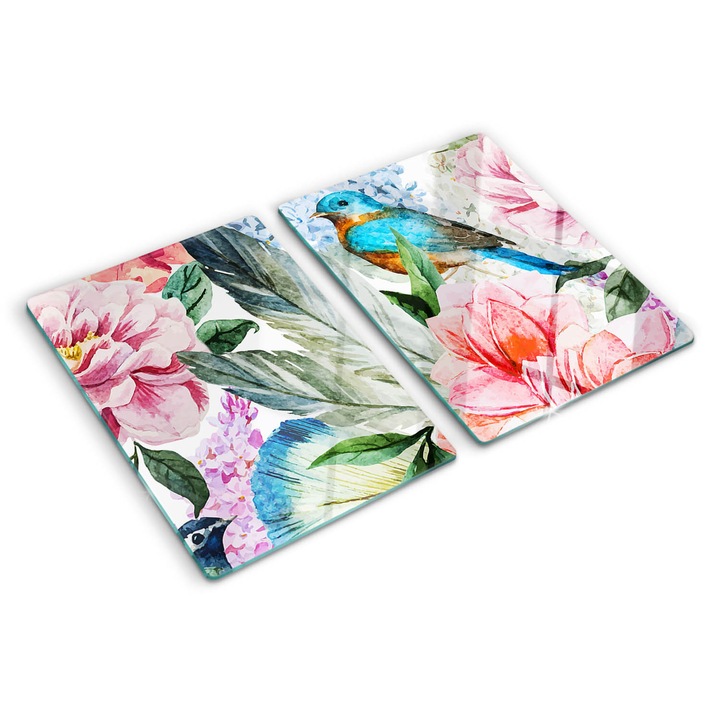 Tocatoare de bucatarie, Tulup, Flori si pasari, Multicolor, 2x40x52 cm, 010010520020000005857