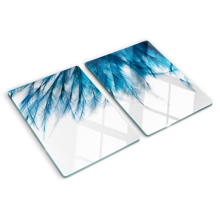 Tocatoare de bucatarie, Tulup, Pene albastre, Albastru, 2x40x52 cm, 010010520020000006086