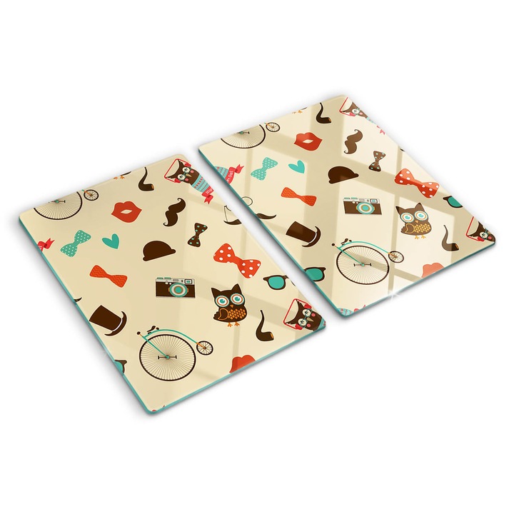 Tocatoare de bucatarie, Tulup, Bufnite hipster, Multicolor, 2x40x52 cm, 010010520020000006172