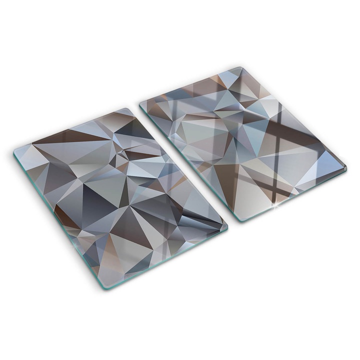 Tocatoare de bucatarie, Tulup, Triunghiuri abstracte, Gri, 2x40x52 cm, 010010520020000006132