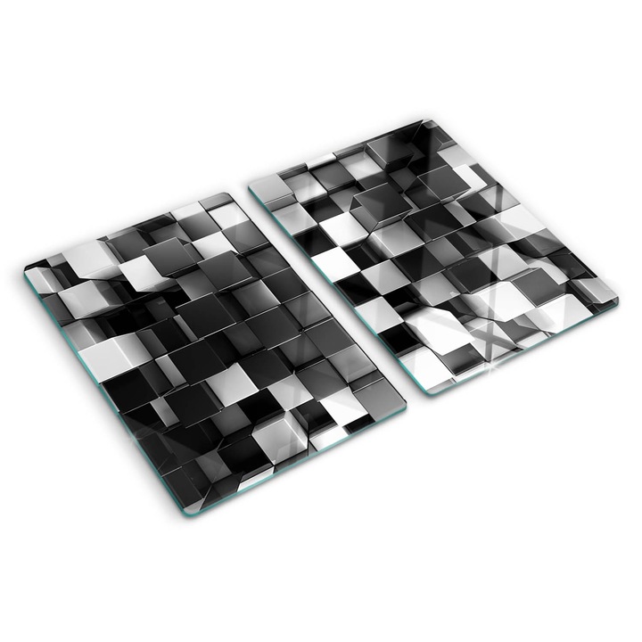 Tocatoare de bucatarie, Tulup, Abstractia cubului, Argintiu, 2x40x52 cm, 010010520020000006005