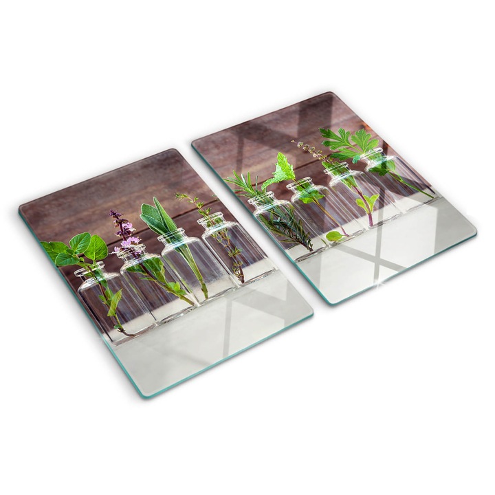 Tocatoare de bucatarie, Tulup, Plante in pahare, Verde, 2x40x52 cm, 010010520020000006218