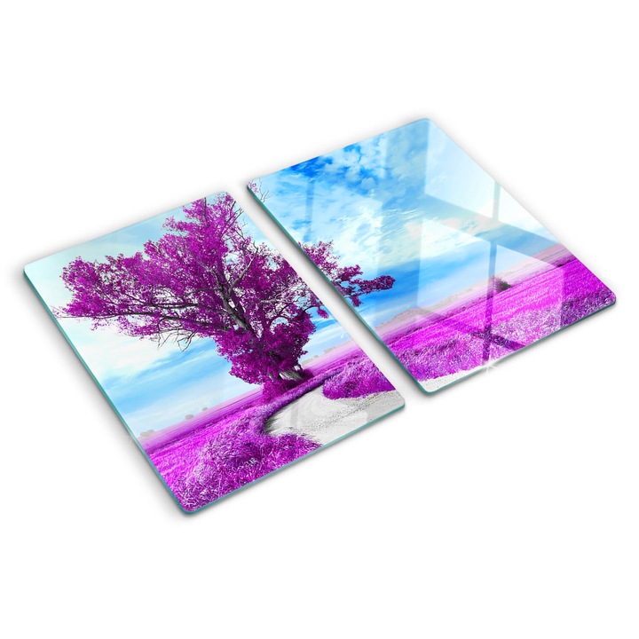 Tocatoare de bucatarie, Tulup, Copac si poteca, Violet, 2x40x52 cm, 010010520020000006494