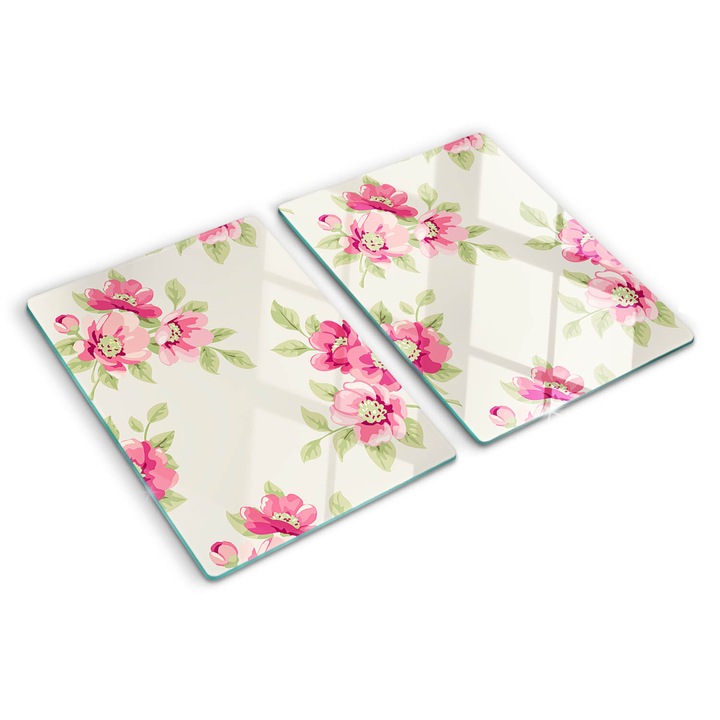 Tocatoare de bucatarie, Tulup, Model floral, Roz, 2x40x52 cm, 010010520020000006705