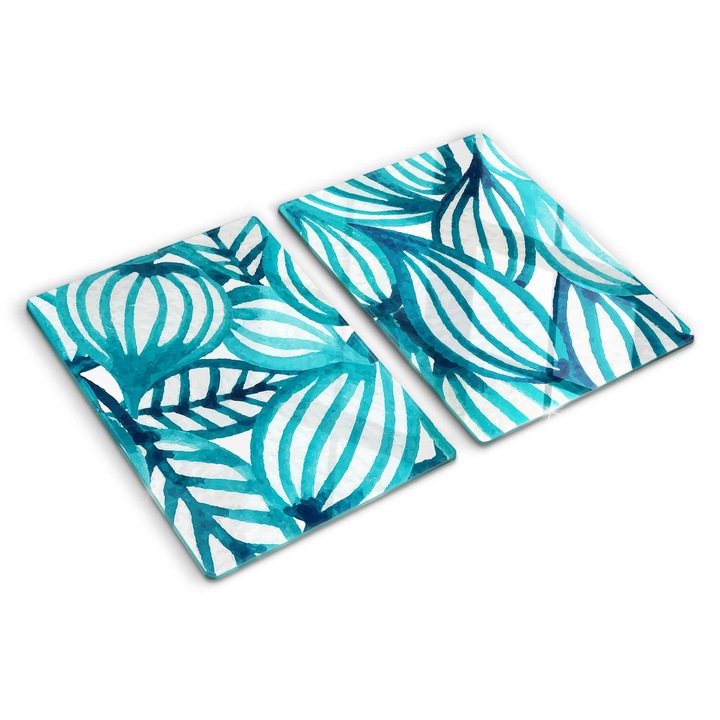 Tocatoare de bucatarie, Tulup, Model floral, Verde, 2x40x52 cm, 010010520020000006739